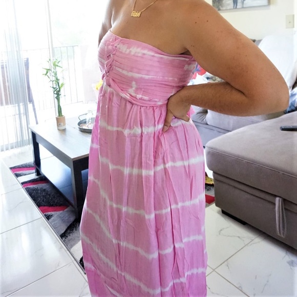 Strapless smocked tie-dye maxi dress - 2 colors - Picture 3 of 7